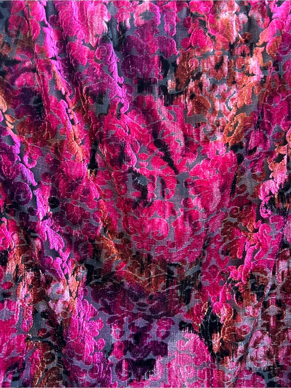 Coco Bianco Pink Ruffle Sleeve Blouse Burnout Velvet Top Women's Medium - Picture 10 of 10